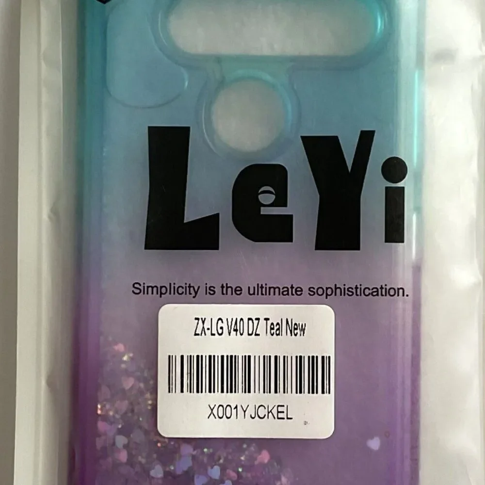 ZX-LG V40 DZ PHONE CASE LIQUID HEART BLING CASE